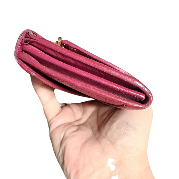 Prada Fuchsia Pink Leather Wallet color fade a bit as shown Vintage - Picture 3 of 8